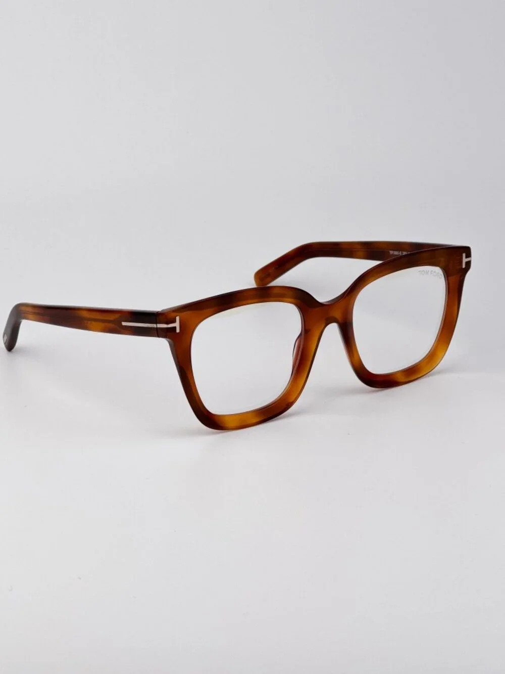 Tom Ford Women’s Eyeglasses Blonde Havana Square FT5880-B 053 Blue Light Block